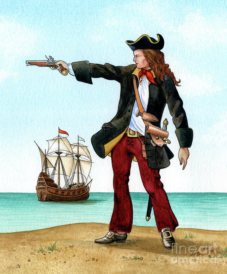 Anne Bonny, C1698, Irish Pirate.artist Drawing by Print Collector