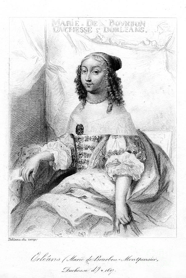 Anne Marie Louise Dorleans, Duchesse De Drawing by Print Collector