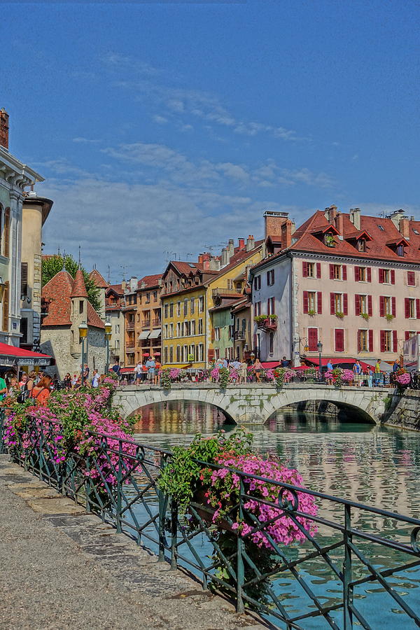 Annecy canal and bridge Photograph by Patricia Caron