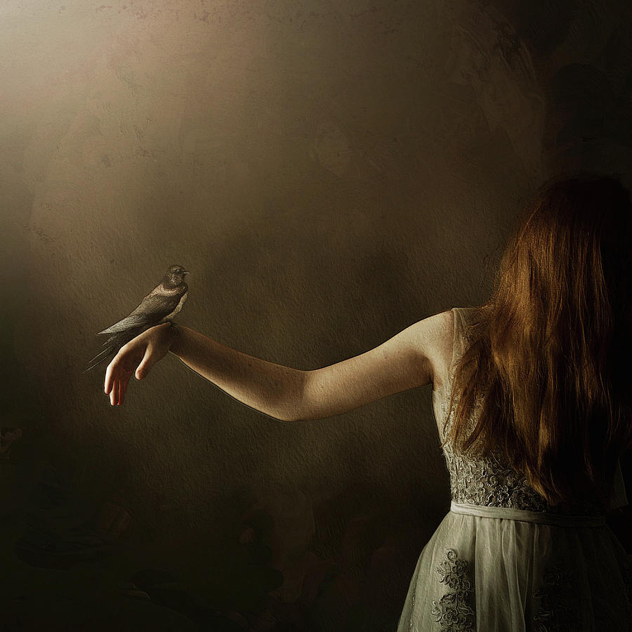 Anni with Bird in DIvine Light by Caroline Jensen Anni with Bird in DIvine Light by Caroline Jensen