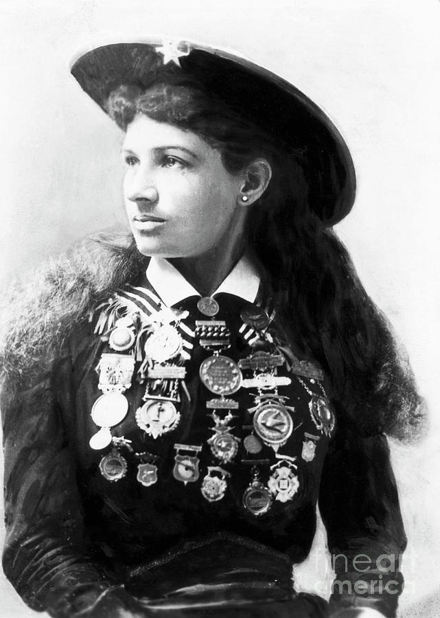 Annie Oakley Wearing Medals Photograph by Bettmann