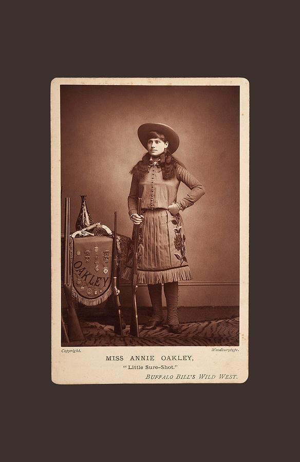 Annie-Oakley-woodburytype-cabinet-card-c1890s Painting by Celestial Images  - Pixels