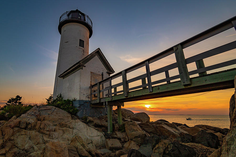 Annisquam Lighthouse and Walkway Photograph by Tim Kirchoff