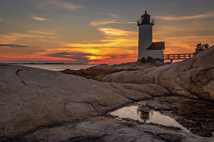 Annisquam Lighthouse Reflection Photograph by Tim Kirchoff