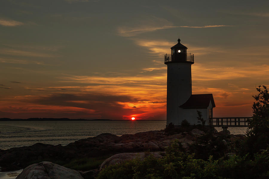 Annisquam Lighthouse Silhouette Light Photograph by Tim Kirchoff