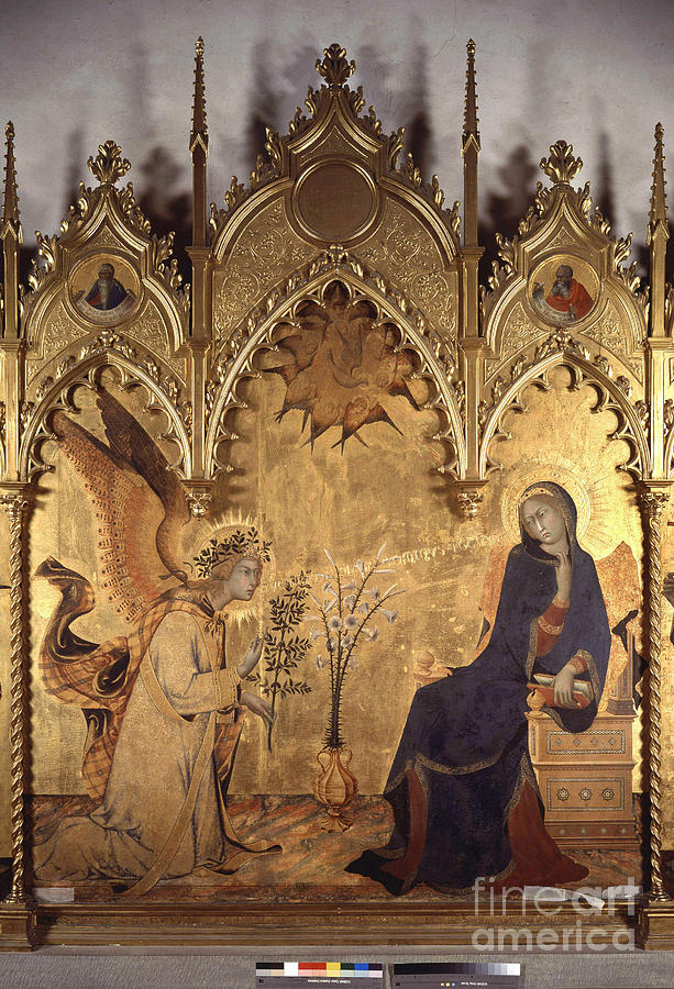 Annunciation 1333 Painting by Simone Martini