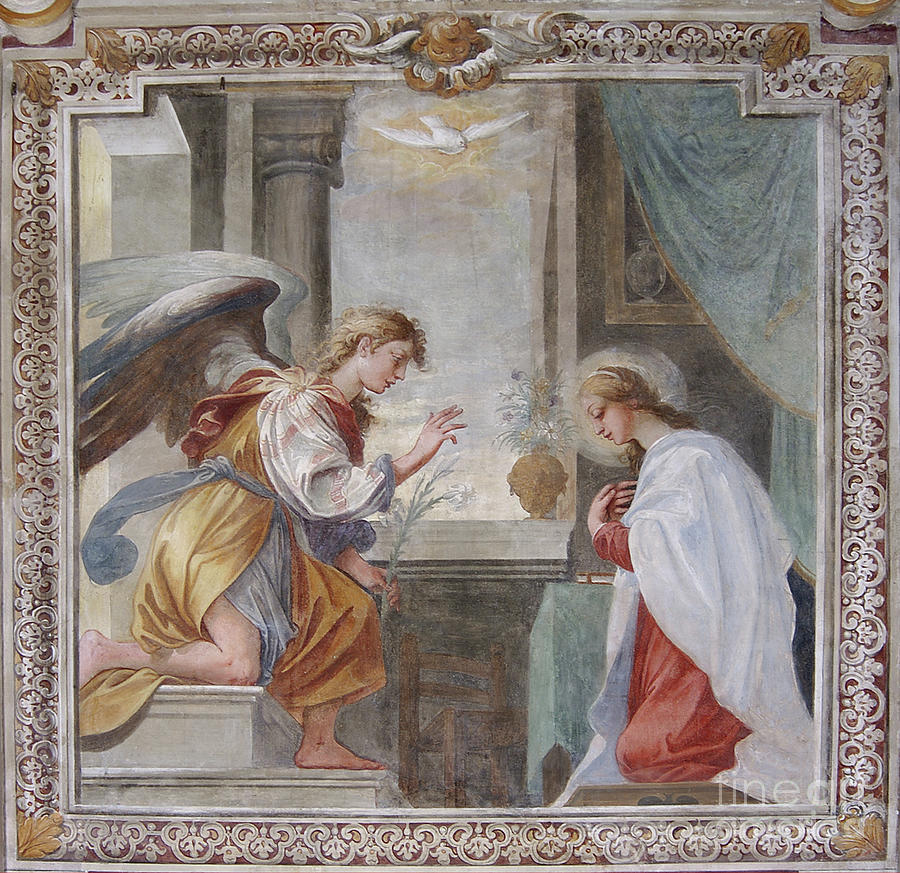 Annunciation, Chapel Of Santa Margherita Painting by Italian School ...