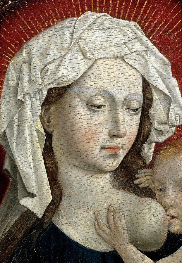 Anonymous -Copy Campin, Robert- / The Nursing Madonna, 15th century, Flemish School. VIRGIN MARY. Painting by Robert Campin -c 1378-1444-