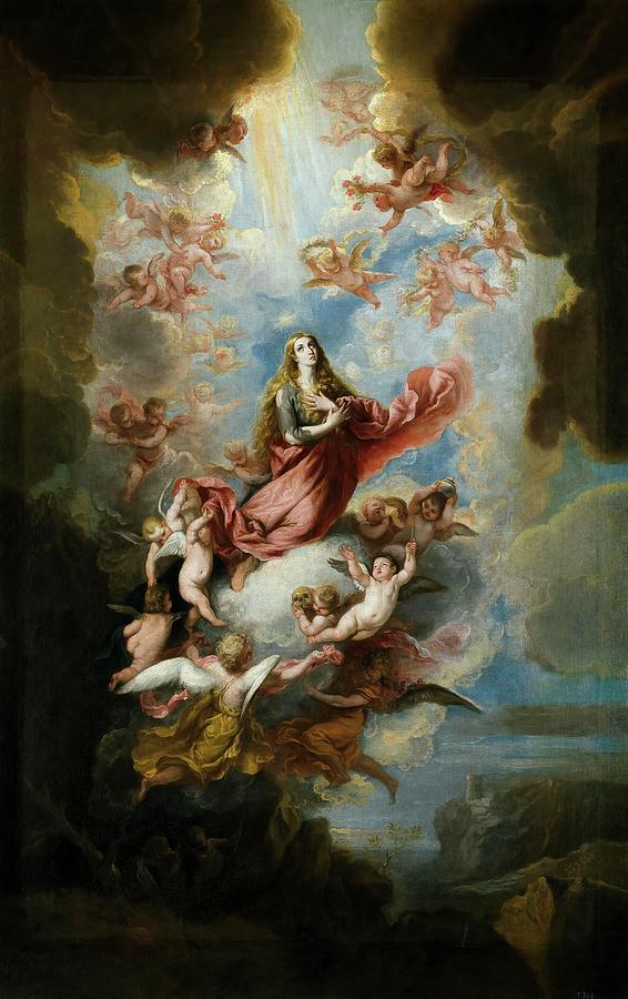 Anonymous -Copy Coello, Claudio- / Transit of Mary Magdalene, Late 17th century, Spanish School. Painting by Claudio Coello -1642-1693-