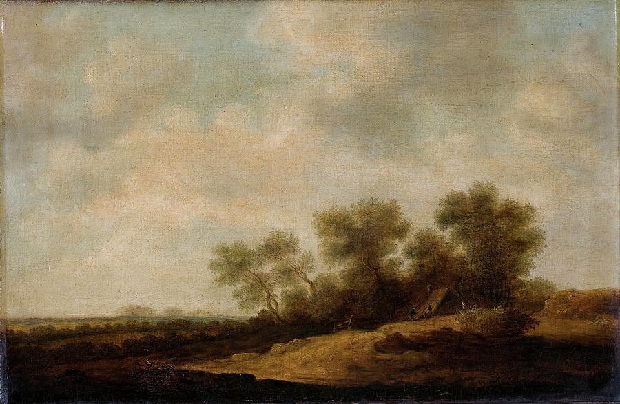 17th Century Dutch Landscape Painting - Painting Watercolor