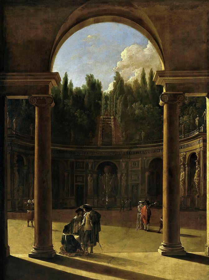 Anonymous / El jardin Aldobrandini en Frascati, 17th century, Dutch School, Oil on canvas. Painting by Anonymous
