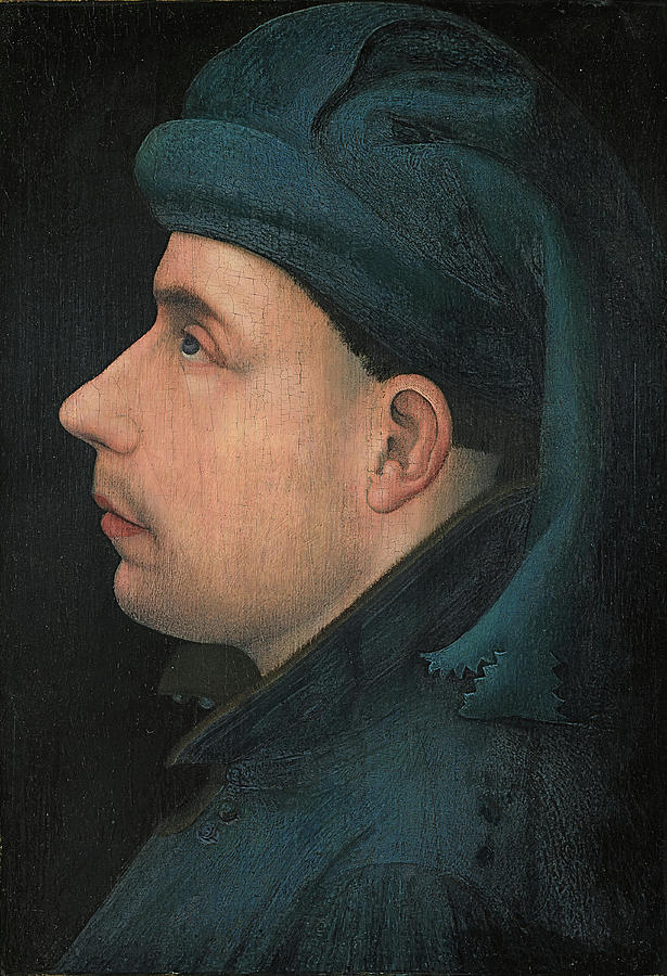 Anonymous Franco-Flemish Artist -Active ca. 1400 and 1415-. Posthumous Portrait of Wenceslas of L... Painting by Anonymous Franco-Flemish Artist