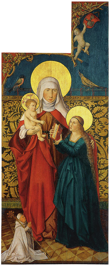 Anonymous German Artist active in Swabia ca. 1515 -Active in Swabia ca. 1515-. Saint Anne with V... Painting by Anonymous German Artist active in Swabia ca 1515