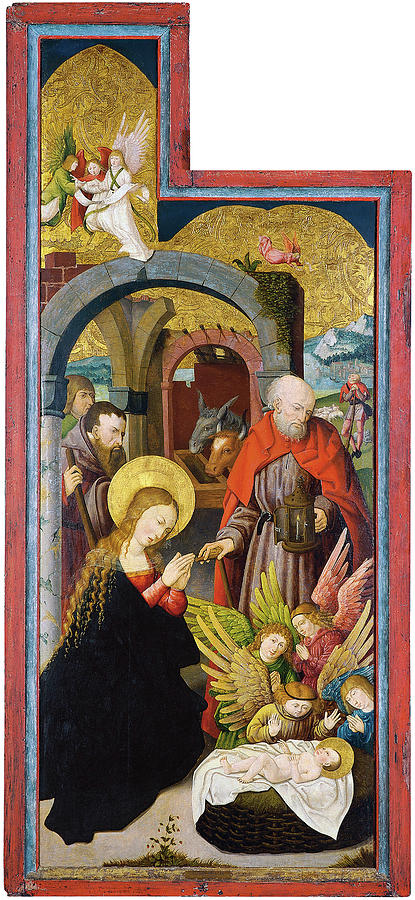 Anonymous German Artist active in Swabia ca. 1515 -Active in Swabia ca. 1515-. The Adoration of ... Painting by Anonymous German Artist active in Swabia ca 1515