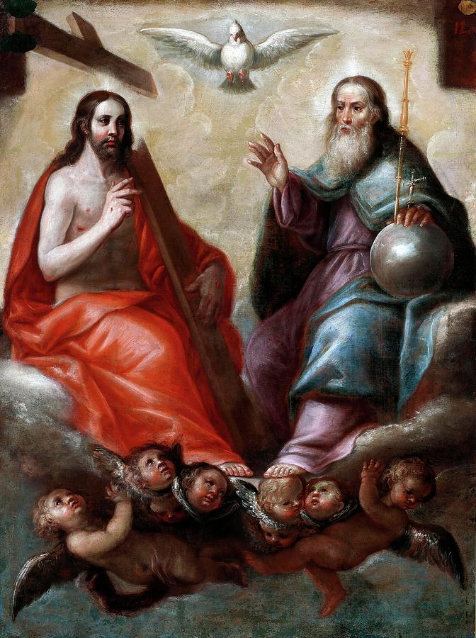 Anonymous / Holy Trinity, 18th century, Spanish School, Canvas, 119 cm x 89 cm, P03267. Painting by Anonymous