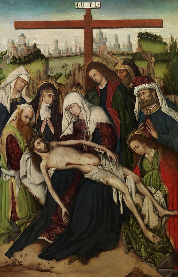 Anonymous / Lamentation, ca. 1470, Spanish School, Panel, 148 cm x 97 cm, P07860. Painting by Anonymous