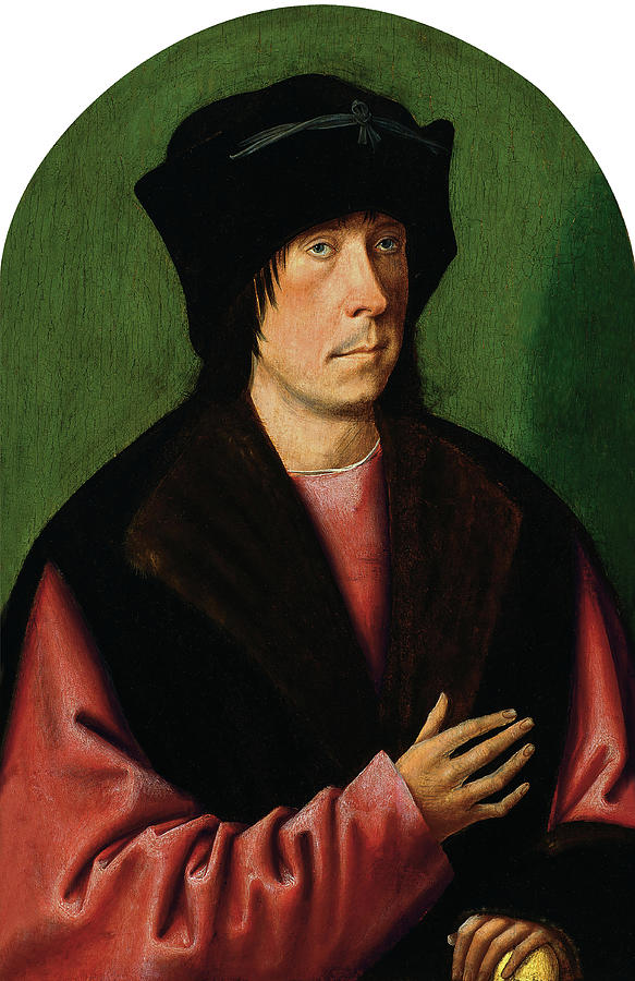 Anonymous Netherlandish Artist active ca. 1520 -Active ca. 1520-. Portrait of a Man -ca. 1520-. O... Painting by Anonymous Netherlandish Artist -fl c 1520-