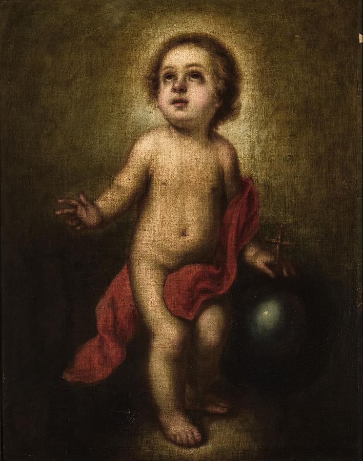 Anonymous / Salvador nino, 19th century, Oil on canvas, 0.62 x 0.85 m. Painting by Anonymous