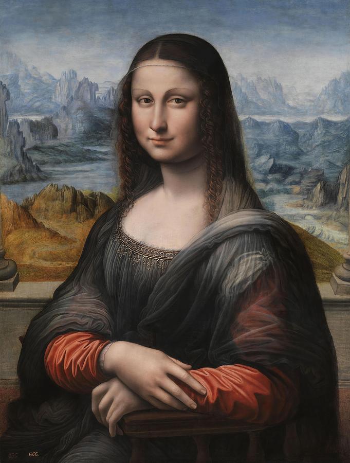 Anonymous -Wookshop Leonardo da Vinci- / La Gioconda or Mona Lisa, 1503-1516, Oil on wood. Painting by Anonymous
