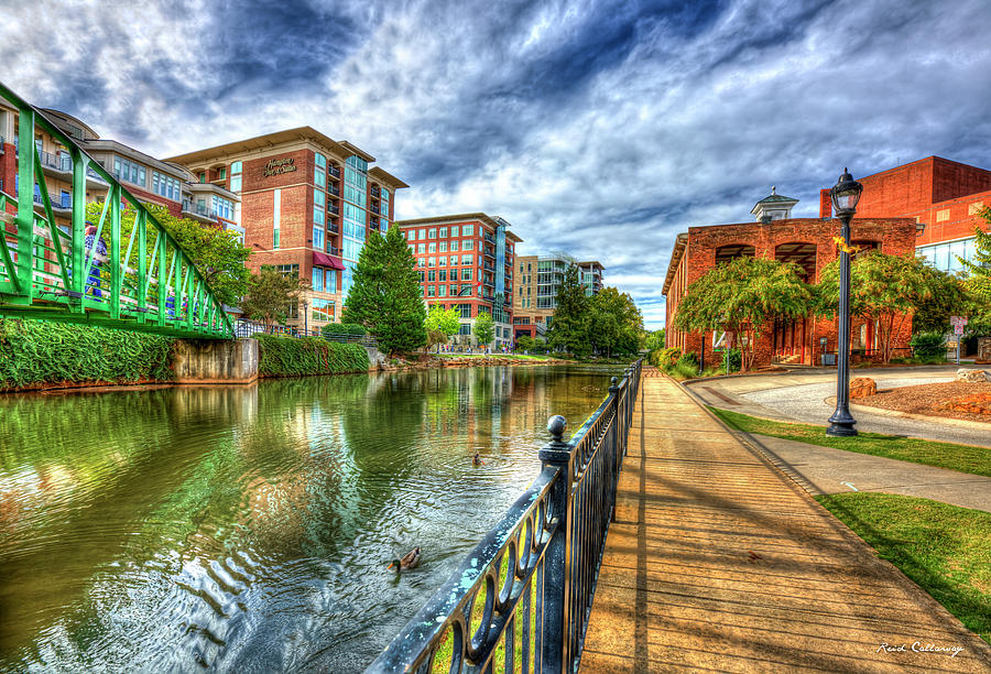 Another River Look Wyche Pavilion Reedy River Falls Park Cityscape Greenville South Carolina Art Photograph by Reid Callaway