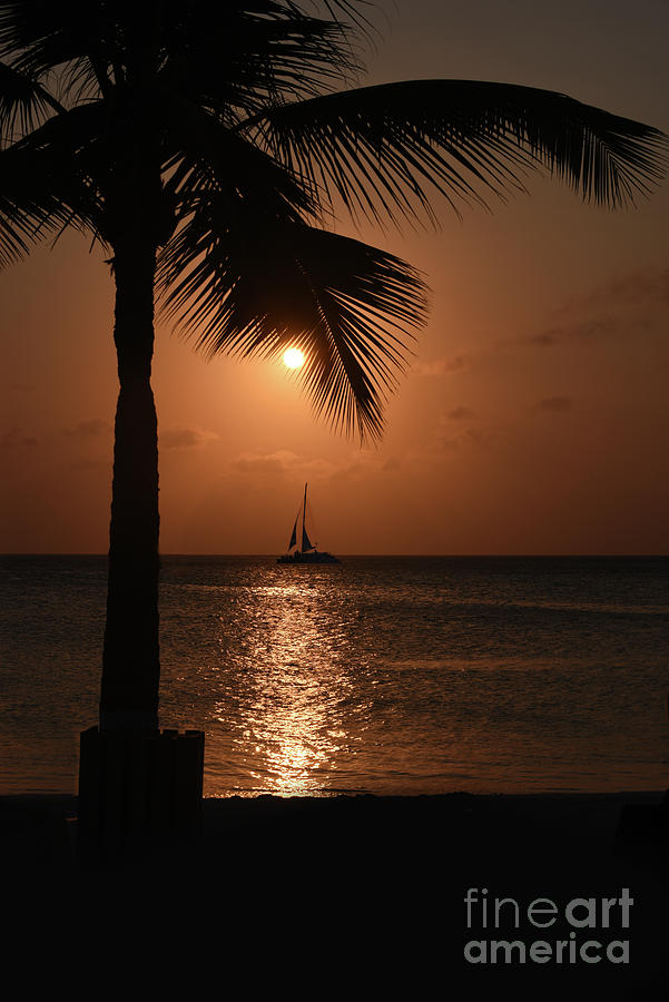 Aruba-another Sunset In Aruba Photograph by Judy Wolinsky