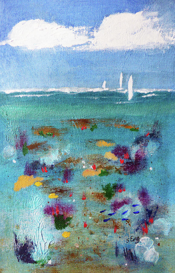 Another World VII In the Shallows Painting by Sharon Williams Eng