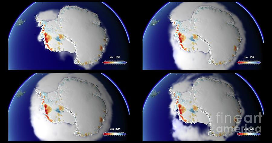 Antarctic Land Ice Fluctuations Photograph by Animate4.com/science Photo Library