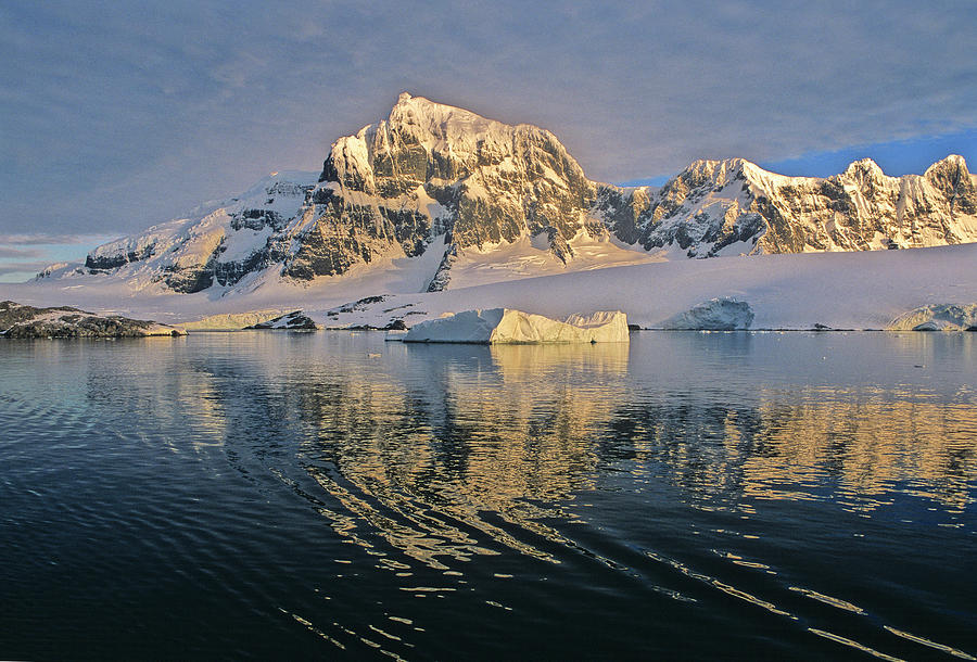 Antarctic Peninsula, A Sun Rising On The Mountain Around Paradise Harbor Digital Art by Livio Piatta