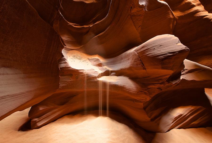 Antelope Canyon Falling Sand Photograph by Mark Duehmig