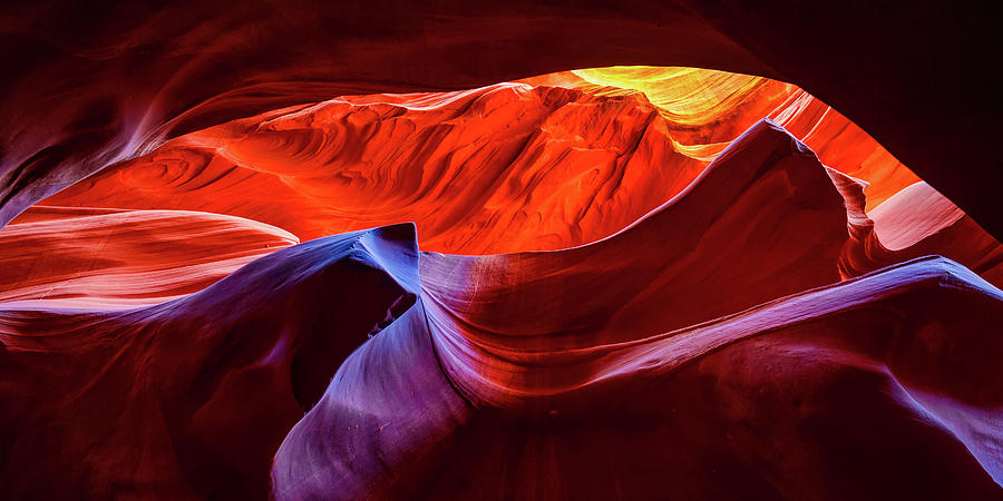Antelope Canyon Photograph - Antelope Canyon World Of Colors - Panoramic Format by Gregory Ballos