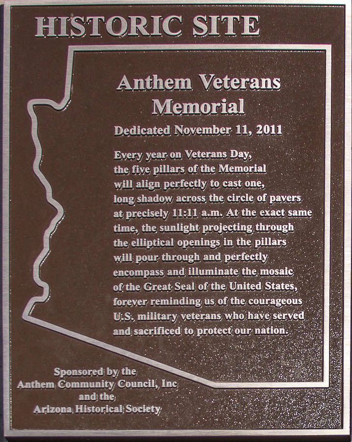 Anthem Veterans Memorial Photograph by Darrell Foster