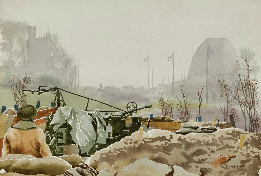 Anti - Aircraft Gun Near Nijmegen Bridge Painting by Mountain Dreams ...