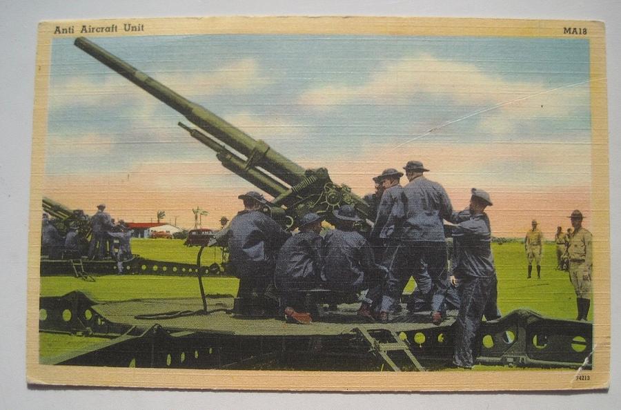 Anti Aircraft Unit US Army Military Activities Old Linen Postcard ...