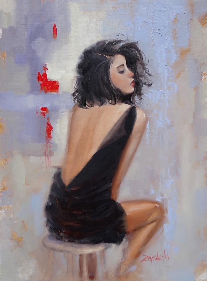 Beautiful Woman Painting - Anticipation by Laura Lee Zanghetti