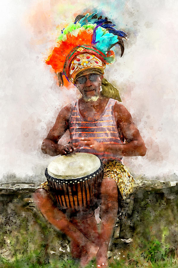 Antiguan Drummer Digital Art by Pheasant Run Gallery