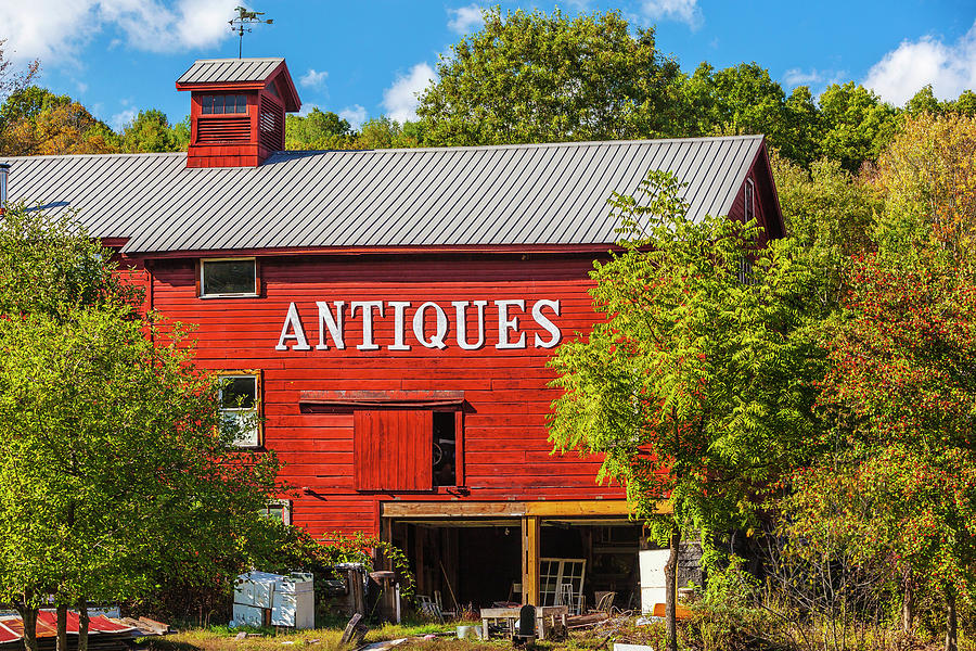 Fall Digital Art - Antique Barn & Fall Colors, Ny by Milton Photography