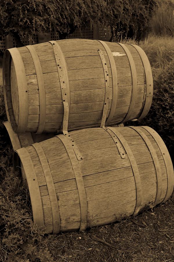 Vintage Photograph - Antique Barrels by Jeremy Guerin