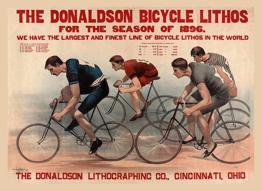 Antique Bicycle Advertising Poster by Carlos Diaz Antique Bicycle Advertising Poster by Carlos Diaz