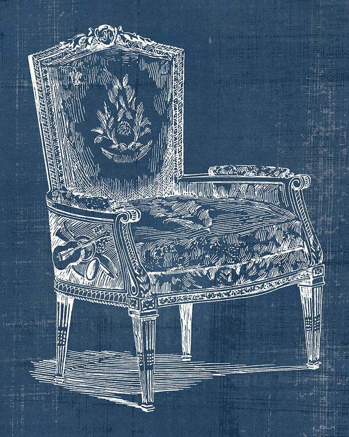 Furniture Painting - Antique Chair Blueprint I by Vision Studio