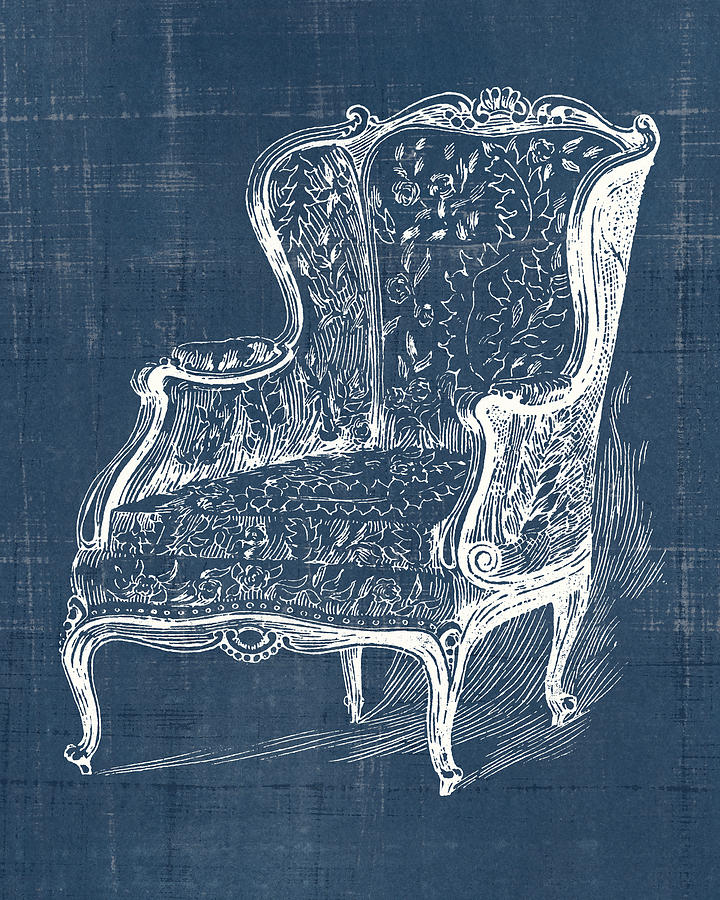 Furniture Painting - Antique Chair Blueprint IIi by Vision Studio