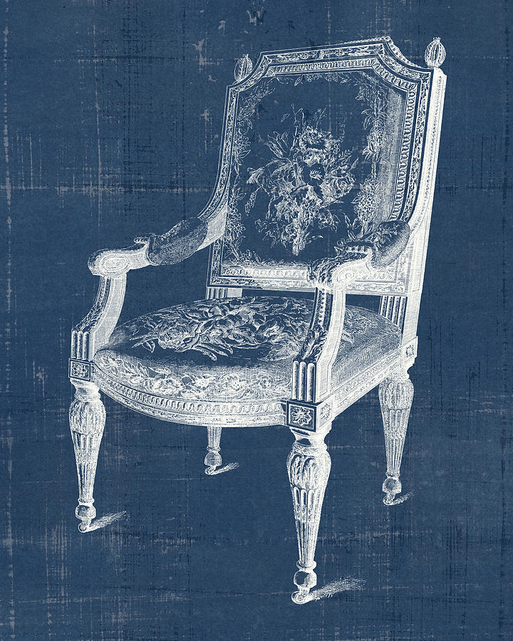 Furniture Painting - Antique Chair Blueprint Iv by Vision Studio