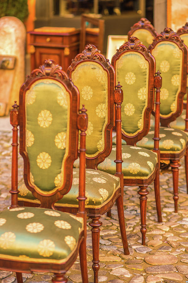 Antique Chairs With Padded Back Photograph by Vivida Photo PC