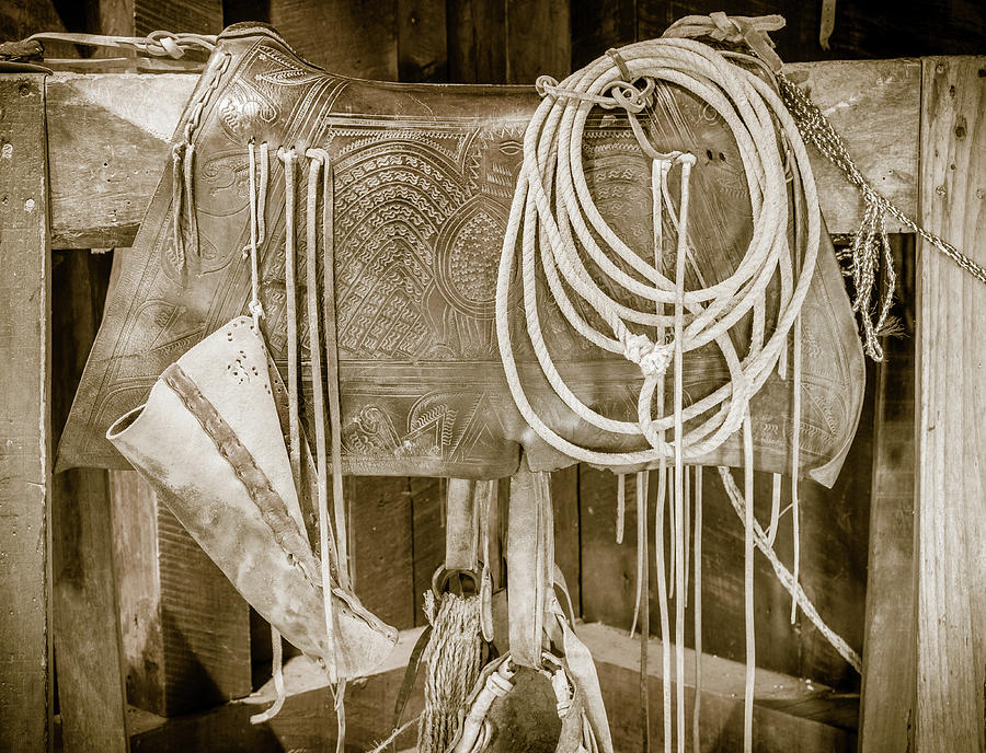 Antique cowboy accessories Photograph by Alexey Stiop