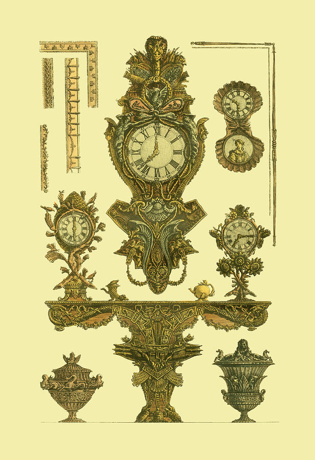 Clock Painting - Antique Decorative Clocks I by Piranesi