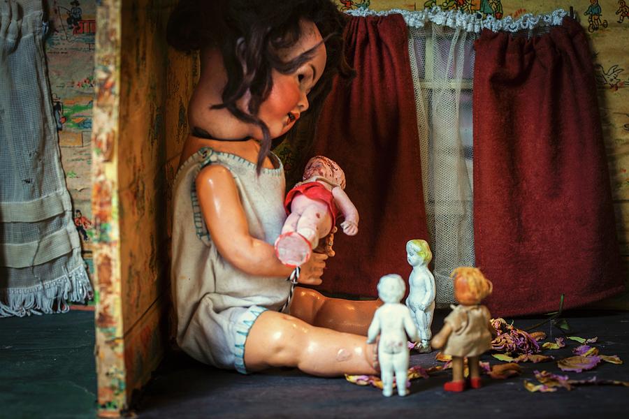 Antique Dolls In Dolls House Photograph by Elisabeth Von Plnitz-eisfeld