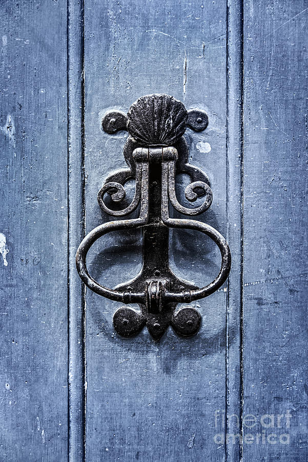 Vintage Photograph - Antique door knocker, France by Delphimages Photo Creations