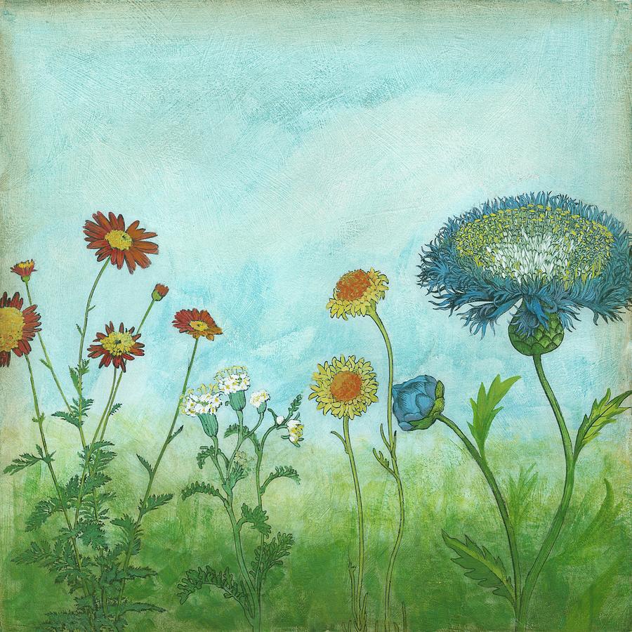 Flowers Still Life Painting - Antique Floral Meadow II by Megan Meagher