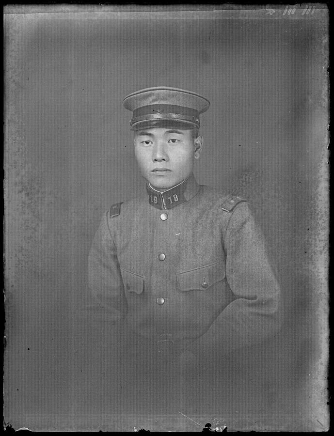 Antique Glass Negative Soldier Portrait Japanese 1928 Painting by ...
