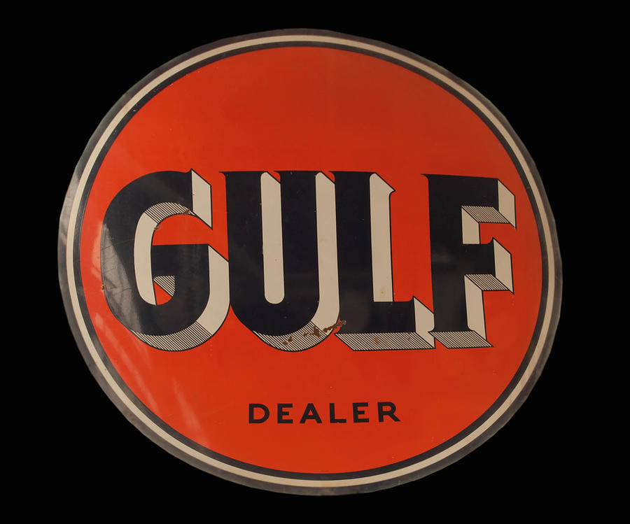 antique Gulf dealer sign Photograph by Flees Photos
