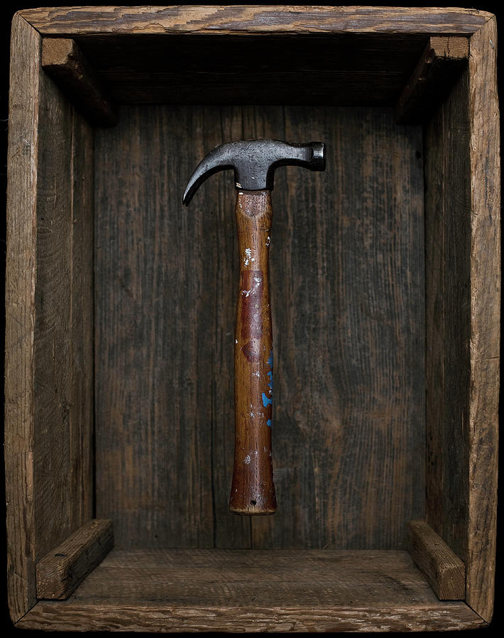 Antique Hammer Floating In Old Box Photograph by Chris Parsons